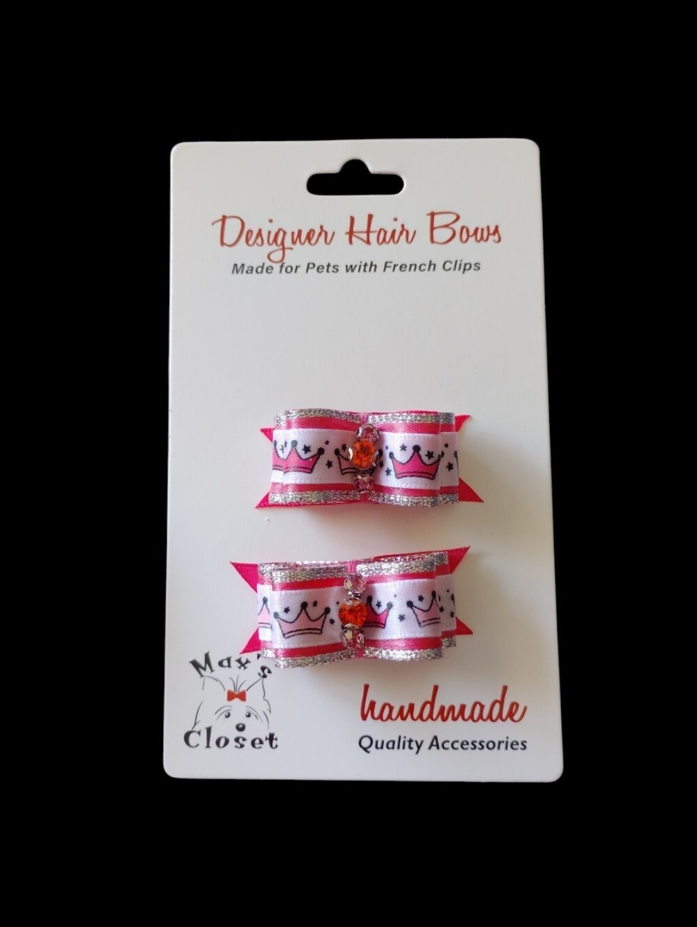 🆕Pet Bows Pink Crown Designer Hair Bows for Pets